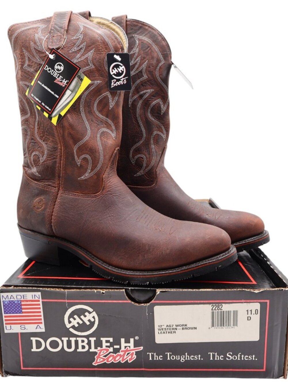 Double-H Boots Mens 11 D USA Steel Toe AG7 Work Western Cowboy Boots NIB 2282